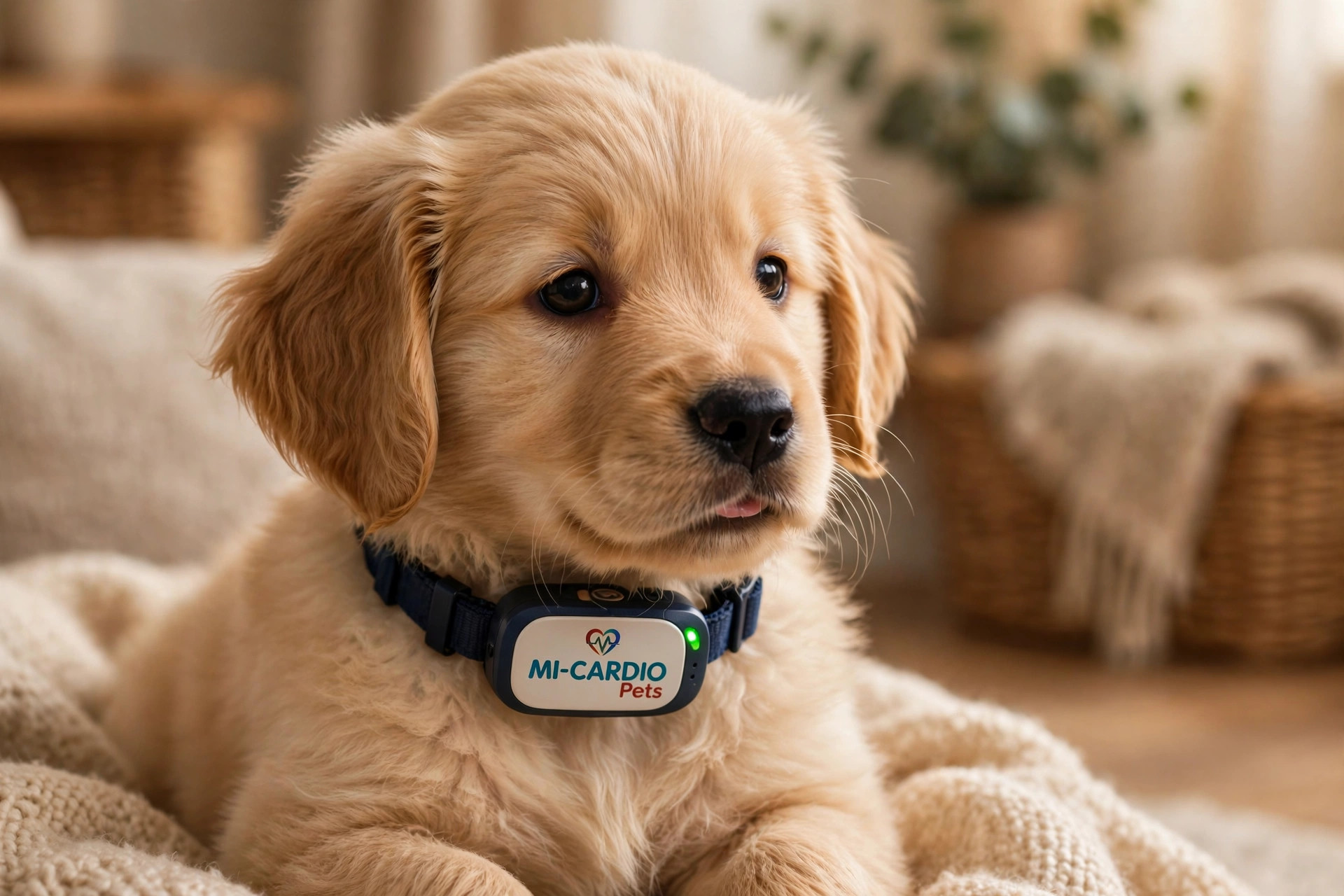 Cachorro con el collar MI-CARDIO Pets